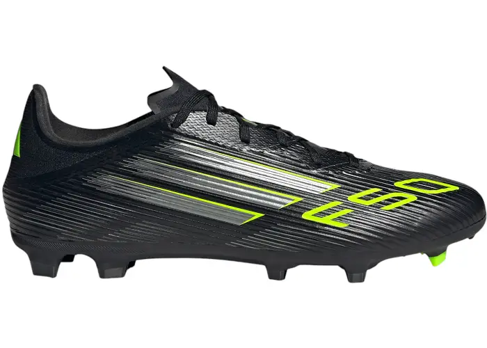 Size 10.5 - adidas F50 League FG/MG Core Black Iron Metallic Lucid Lemon JI0007