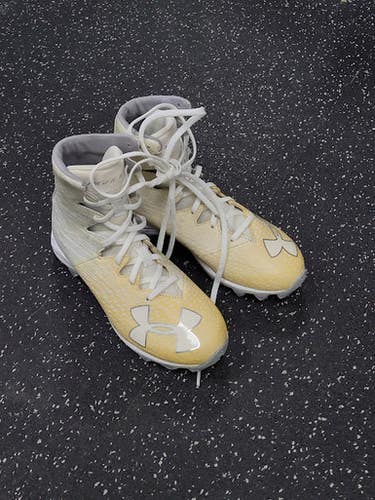 Used Under Armour LAX Cleats Boys White Junior 03.5 11849-S000038876