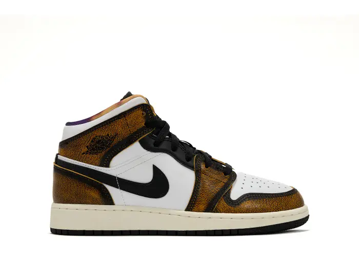Size 7 - Jordan 1 Mid SE Orange Wear Away (GS) DQ8418-071