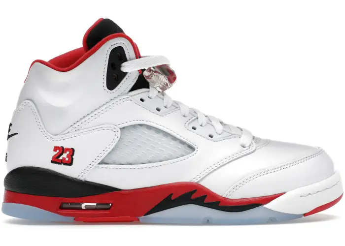 Size 5 - Jordan 5 Retro Fire Red Black Tongue (2025) (GS) HQ7980-101