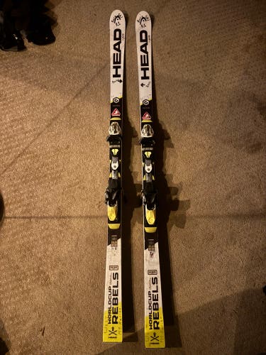 Unisex HEAD WC Rebels GS 181 cm good condition Racing Skis With Bindings Max Din 14 (Used)