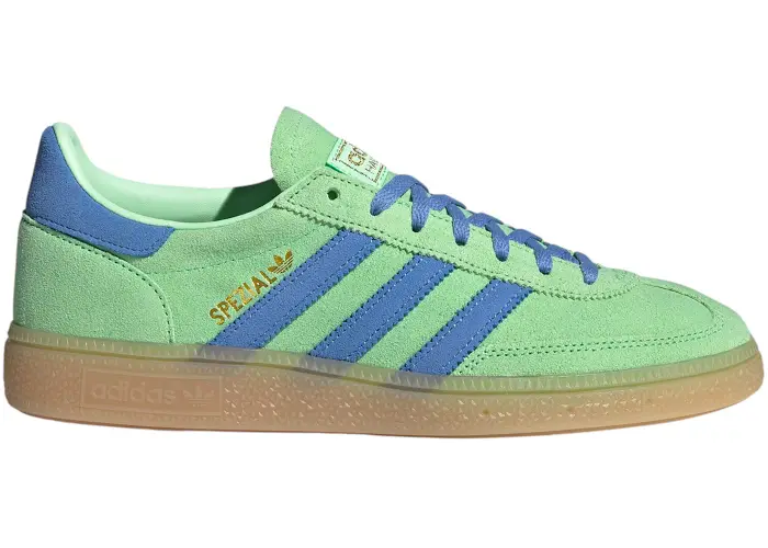 Size 7.5 - adidas Handball Spezial Lime Burst Blue Fusion Gum (Women's) JR3618