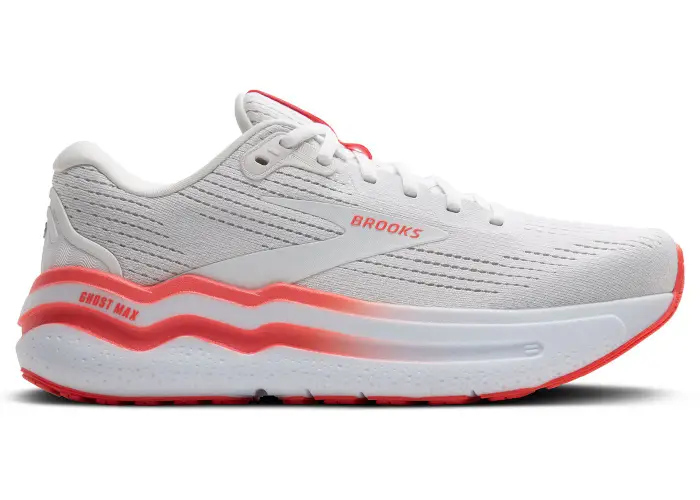 Size 9.5 - Brooks Ghost Max 2 White Hot Coral (Women's) 120420-1B-174