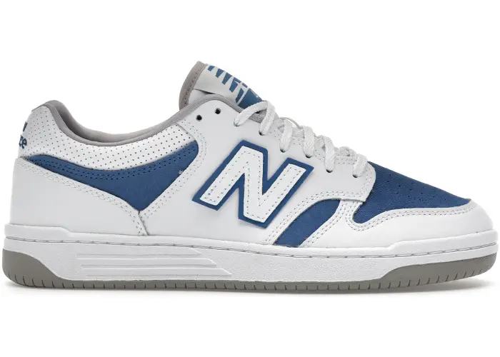 Size 12 - New Balance 480 White Royal Blue Suede BB480LRB