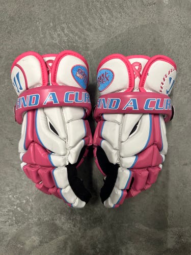 *LIKE NEW* Breast Cancer Warrior Burn Lacrosse Gloves