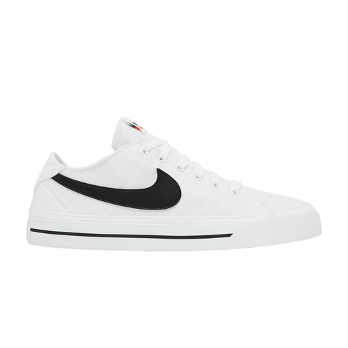Size 10M/11.5W - Nike Court Legacy Canvas 'White Black' (NO BOX) CW6539-101