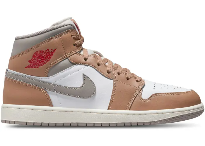 Size 11M/12.5W - Jordan 1 Mid Rattan White College Grey ( NO BOX) DQ8426-200