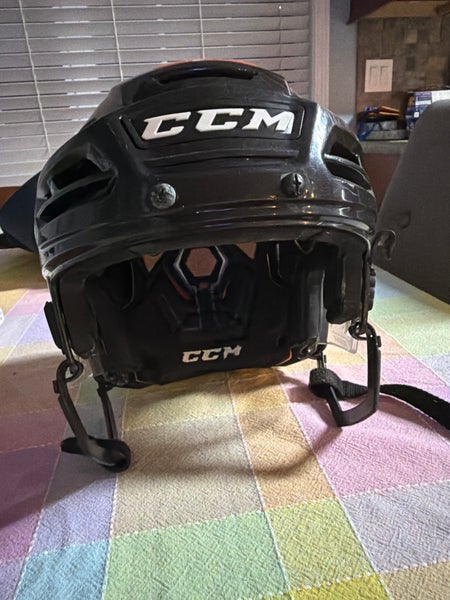 Team PHL Pro Stock Black Large CCM Tacks 710 Helmet (Slightly Used Good Condition)