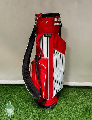 Used Jones Sports Co. Golf Classic Stand/Carry Red Pinstripe Golf Bag