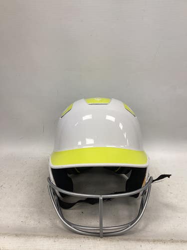 Used Easton Z5 Batting Helmet w/Mask White And Optic Yellow LG 11851-S000045932