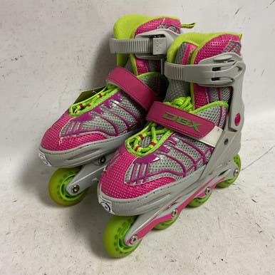 Used DBX ADJ 1-4 Junior Rec Fitness Skates Silver Adjustable 11855-S000202388