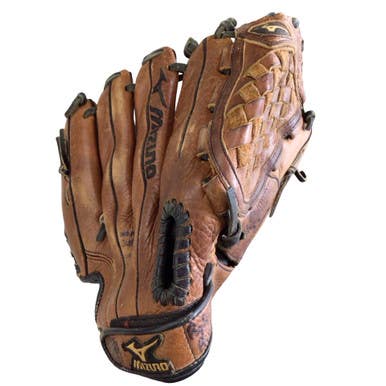 Used Mizuno POWER CLOSE BB/SB Glove RH Throw Brown 11" 11760-S000090856
