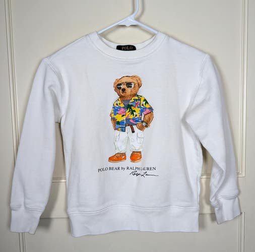 Polo Ralph Lauren Hawaiian Polo Bear Sweatshirt Kid's Size: S(8) White