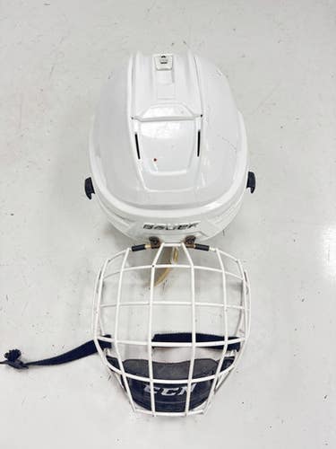 Used Bauer REAKT 85 Helmet Cage Combo White MD 11860-S000307918