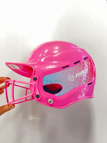 Used RIP-IT 6 - 6 7/8 INCH Batting Helmet w/Mask Pink One Size 11860-S000307905