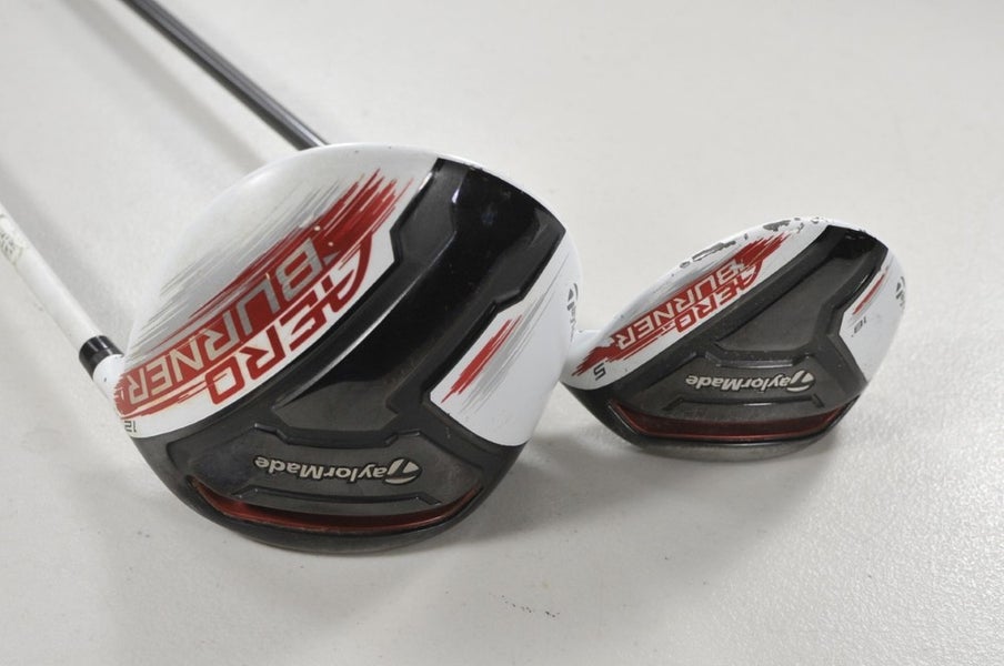 TaylorMade AeroBurner White 12* Driver, 5-18* Fairway Wood Senior Flex # 216040