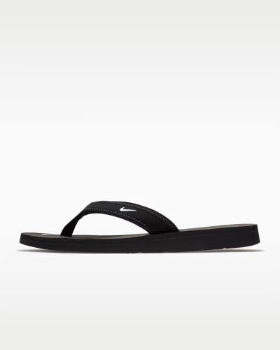 Nike Celso Girl 314870-011 Sandals Women's 9 Black Toe Post Slip On Slide DAB254