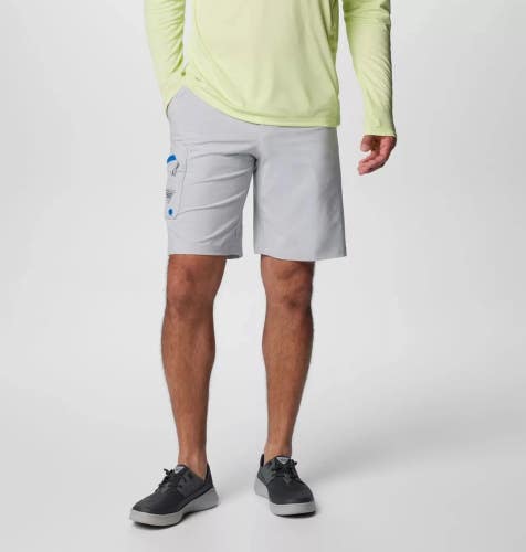 Columbia PFG Terminal Tackle II Shorts Men's 38 Gray Stretch Fishingwear DAB255