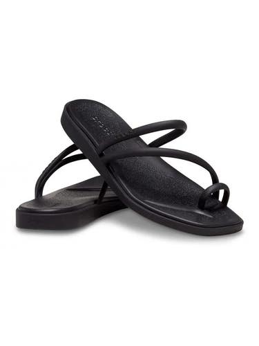 Crocs Miami 209862-001 Sandals Women's US 11 Black Slip On Toe Loop Slide FLW253