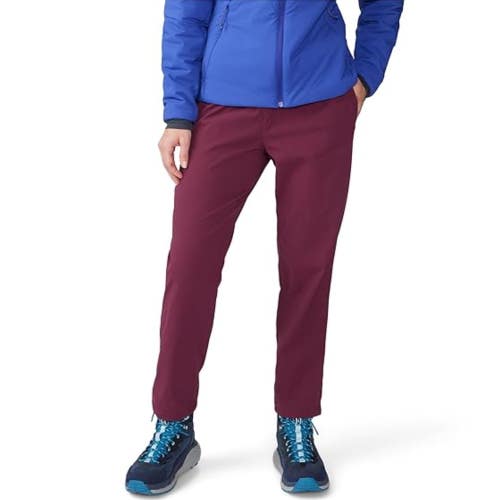 Mountain Hardwear Dynama Pants Women Small Cocoa Red Stretch Straight Leg FLW249