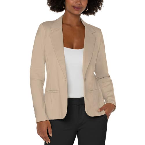 Liverpool Los Angeles Blazer Women's XS Biscuit Tan Fitted Ponte Jacket FLW246