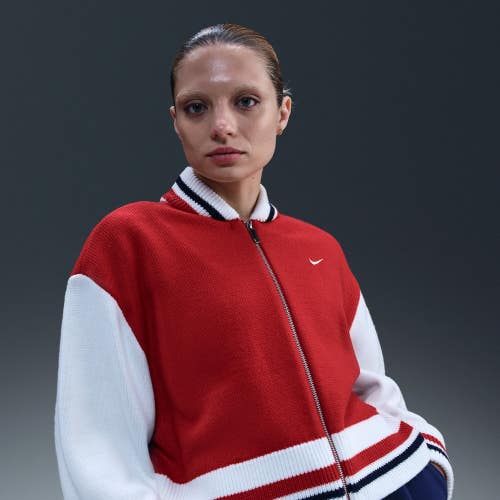 Nike Sportswear HV2494-657 Cardigan Women's XL Red Long Sleeve Full Zip DAB253