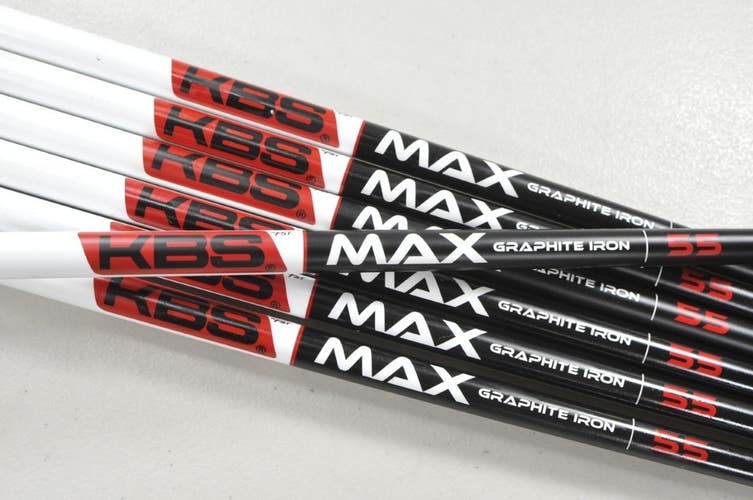 KBS MAX Graphite 55 Senior Flex 7pc Iron Shaft Set .355 Tip 37.5"-34.75" #216189