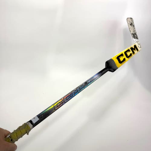 Used Regular Yellow CCM XF pro Goalie Stick | 26" Paddle Heel Curve | BH524