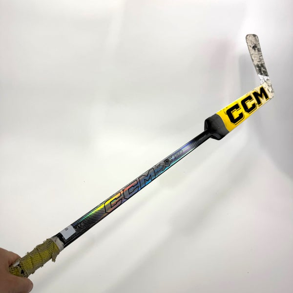 Used Regular Yellow CCM XF pro Goalie Stick | 26" Paddle Heel Curve | BH524