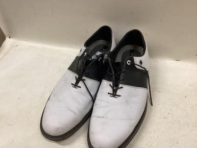 Used Foot Joy Mens Golf Shoes White And Black Senior 13 11725-S000500822