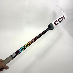 Used Full Right White and Maroon CCM XF Pro Goalie Stick | 26" Paddle P31 Curve | BH448