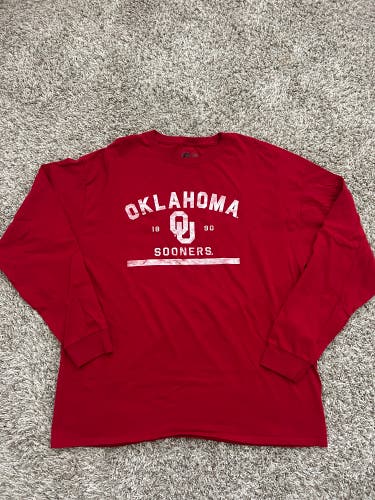 Oklahoma Sooners Shirt Mens 2XL Red Short Sleeve Russell Athletic