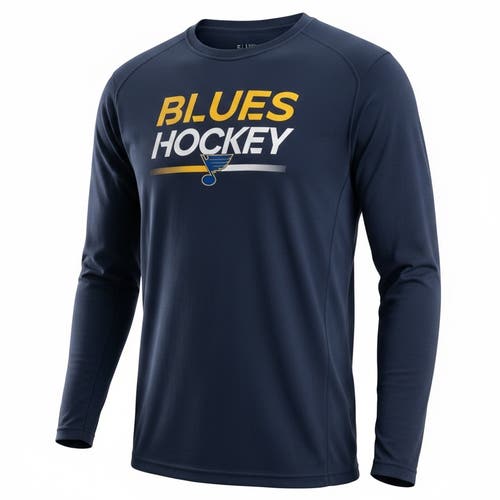 Fanatics Authentic Pro St Louis Blues Navy Blue Long Sleeve Shirt (New) 24359