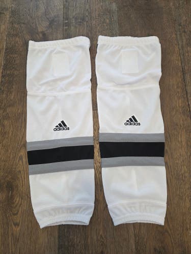 White Junior Small LA Jr Kings Adida Game Socks Pro Stock (New)