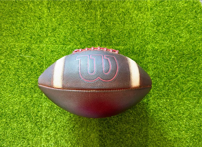 Wilson GST Official NFHS Leather Football - Fully Prepped | Red Laces & Red Logo