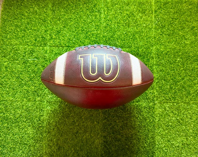 Wilson GST TDY Youth Leather Football – Fully Prepped – Game Ready – Great Grip