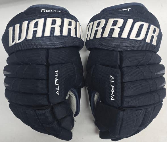 Warrior Alpha DX Pro Stock Hockey gloves 13" Navy Used NHL (2) (14992)