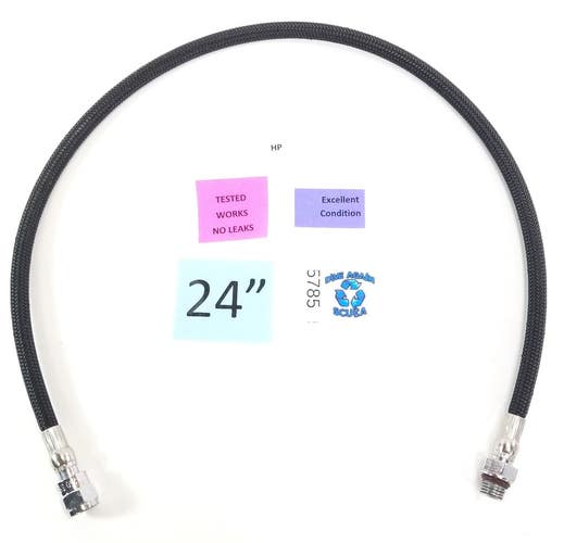 Braided High Pressure HP Hose Scuba Computer SPG 24"  Standard 7/16" Threads