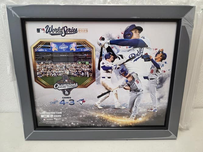 LA DODGERS 2025 WORLD SERIES CHAMPIONSHIP FRAMED COLLAGE 147/2025