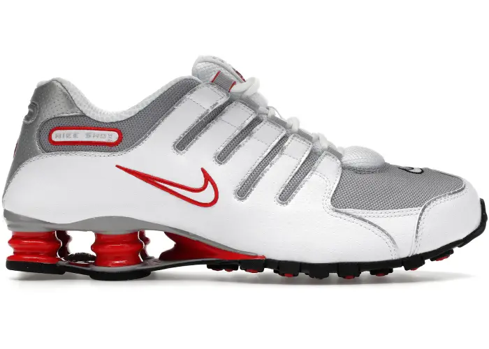 Size 10 - Nike Shox NZ White Red Metallic Silver 378341-104