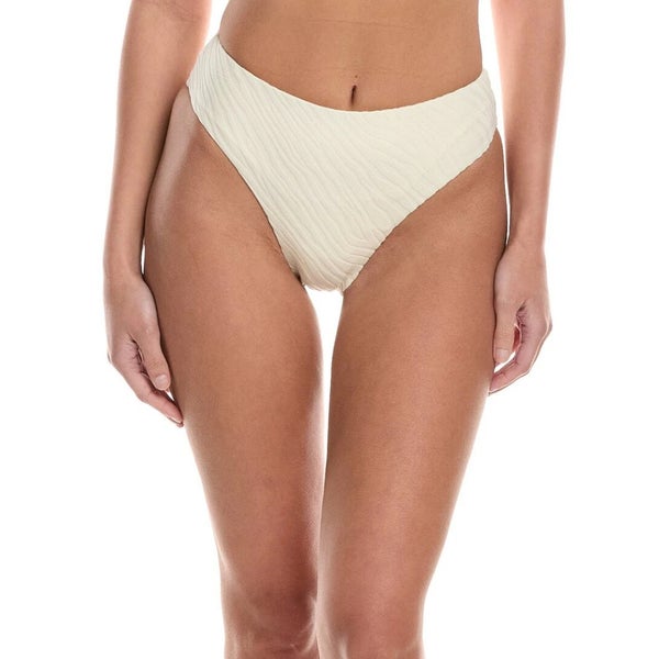 Onia Lana Bikini Bottom Womens Medium Ivory Stretch Swimwear High-Waisted DAB273