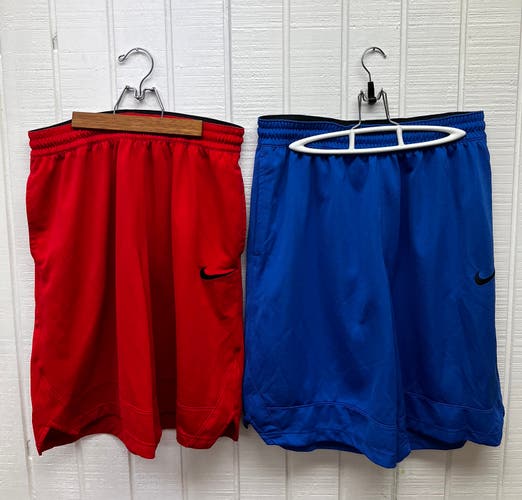 Nike Dri-Fit Men’s Large Bundle of 2 Pairs of Athletic Shorts Sporty Colorful