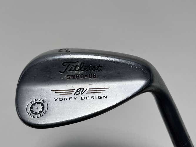 Titleist Vokey Spin Milled CC Chrome Wedge 60* 8 Bounce Wedge Steel Mens RH