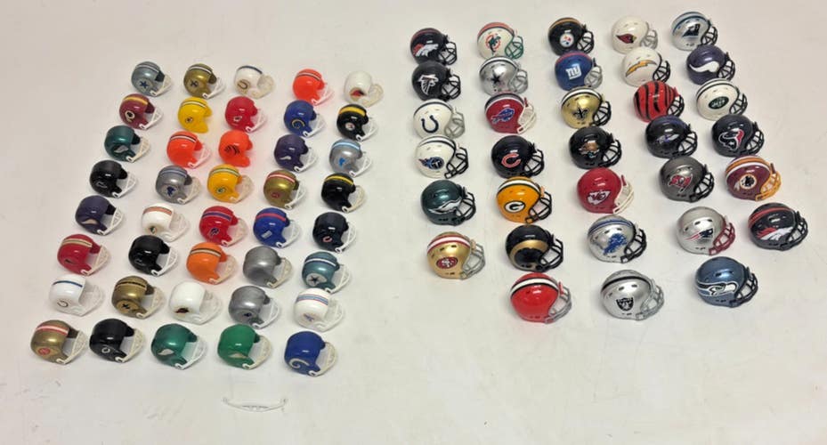 (73) Collectible Miniature Contemporary & Vintage NFL Football Helmet Helmets