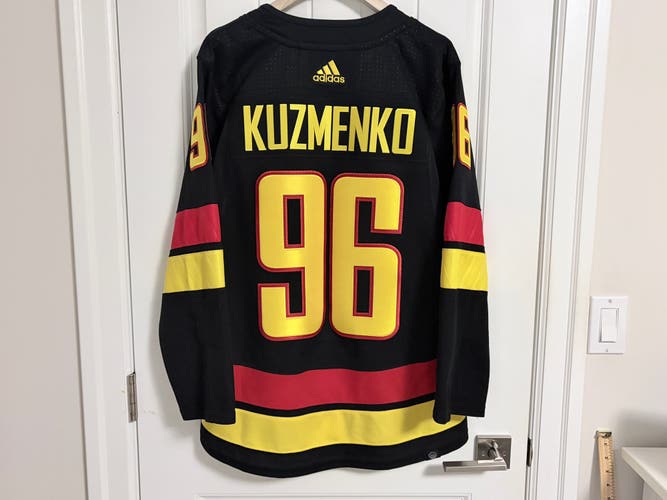 Authentic Adidas Vancouver Canucks Andrei Kuzmenko Black Skate Jersey Size 46