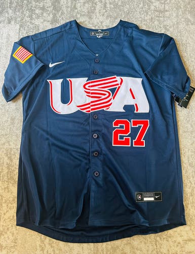 Detroit Tigers Team USA SKUBAL #27 Mens X-Large Navy Jersey (New) 2026