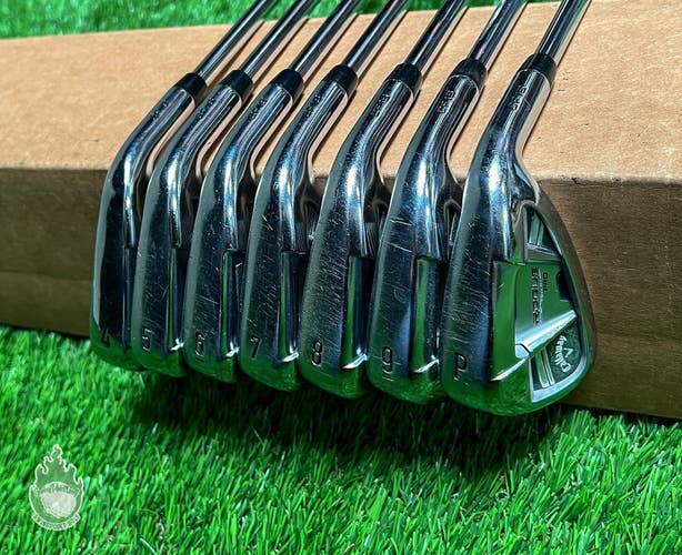 Used Callaway Rogue Pro CF18 Irons 4-PW XP 105 S300 Stiff Flex Steel Golf Set