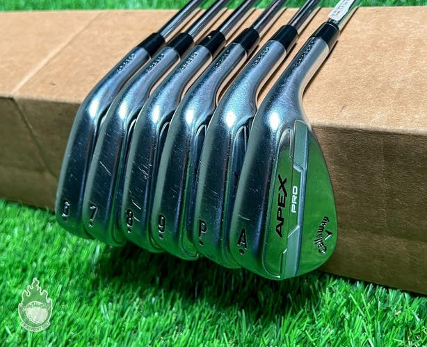 Used RH Callaway APEX Pro Forged '21 Irons 6-PW/AW 115g Regular Steel Golf Set