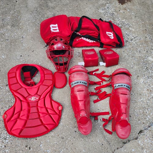 Red Easton Catcher's Set (Used)