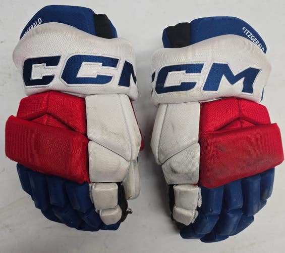 CCM HGTKPP Pro Stock Hockey Gloves 14" WolfPack AHL Fitzgerald Used (15089)